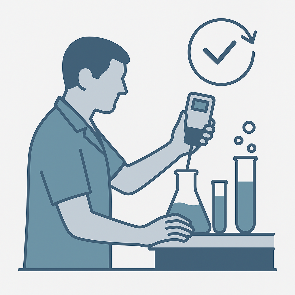 Calibration being performed on lab equipment