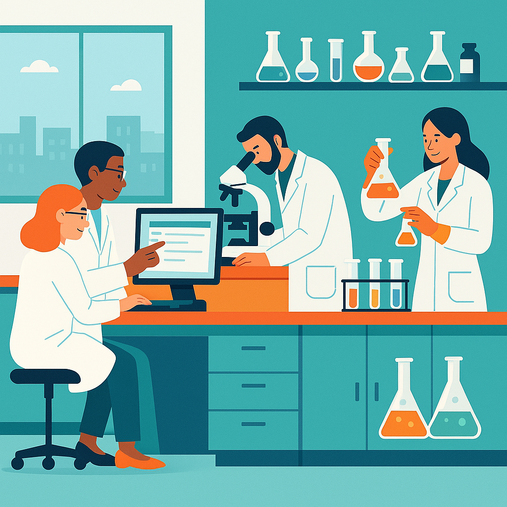 Laboratory instruments illustration