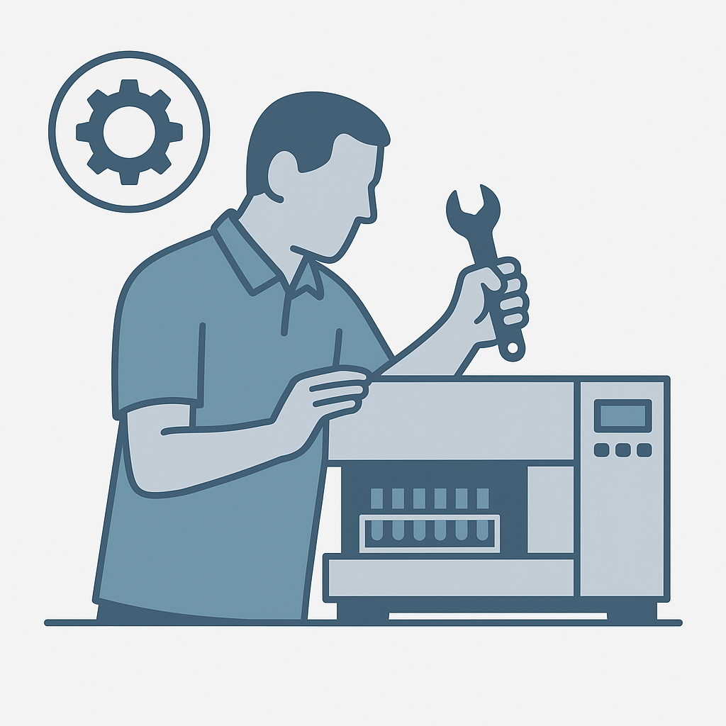 Maintenance service being performed on lab equipment